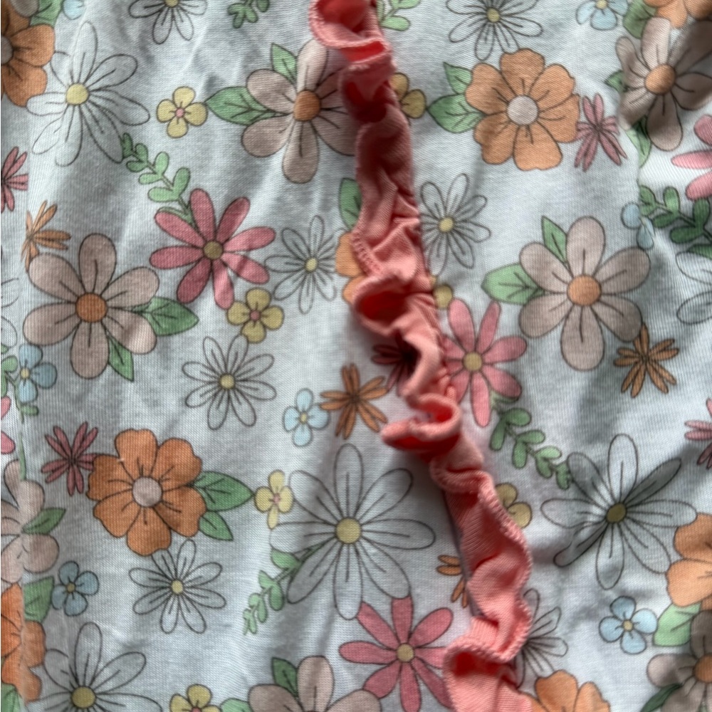 Milkberry Bamboo Rayon Baby Girl Floral Sleeper - Ruffle Footie 0-3M - Picture 4 of 5